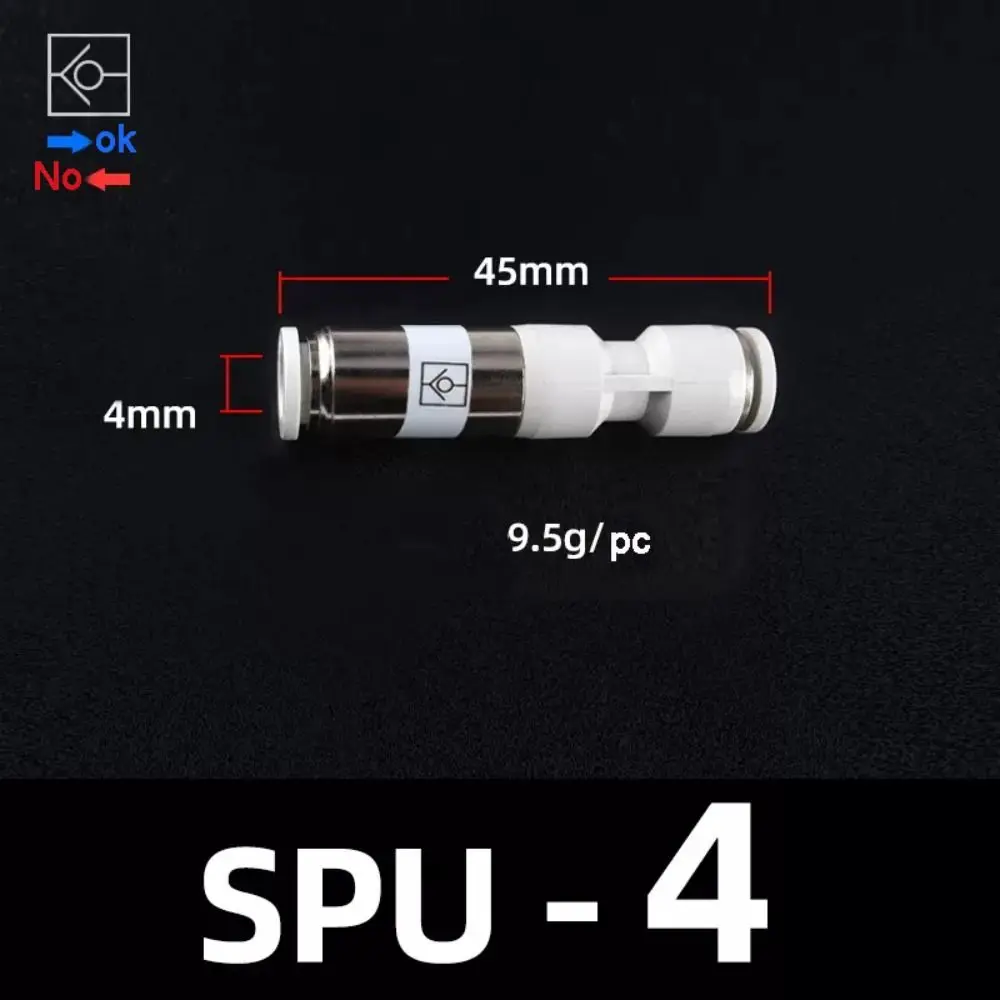 Фото Пневматический односторонний клапан E9 SPV SPU для трубок 4 мм, 6 мм, 8 мм. Прочный нереверсивный пневматический соединитель для трубок. №5