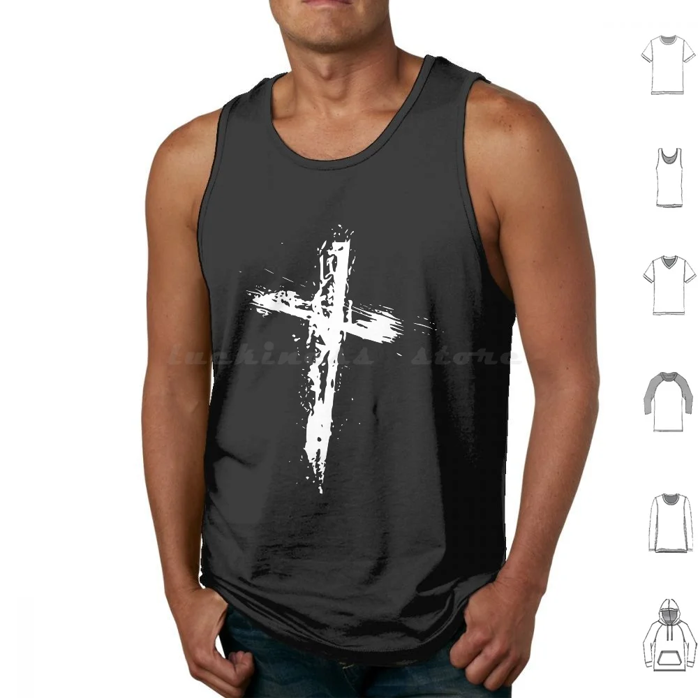 

Cross Tank Tops Vest Sleeveless Cross Christian Jesus Faith God Bible Christianity Christ Church Crucifix Holy Jesus Christ