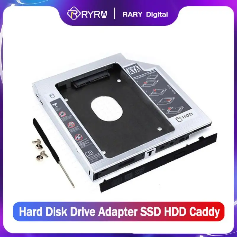 

Алюминиевый переходник для второго жесткого диска RYRA 9,5 мм 12,7 мм 9,5 мм SATA 3,0 Optibay на 2,5 дюйма SSD DVD адаптер для жесткого диска