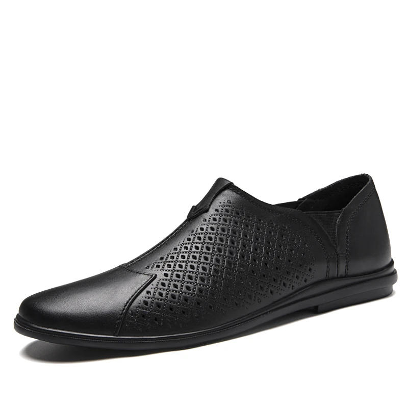 

Мюли мужские из воловьей кожи, дышащие полулоферы, Повседневные тапочки, плоская подошва, Мокасины, летняя модная обувь