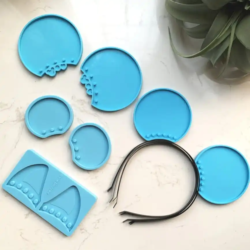

Shiny Mouse Ears for headbands Mouse Ear Mold Headband Attachment Headbands for Fascinators Hats DIY Hair Accessories
