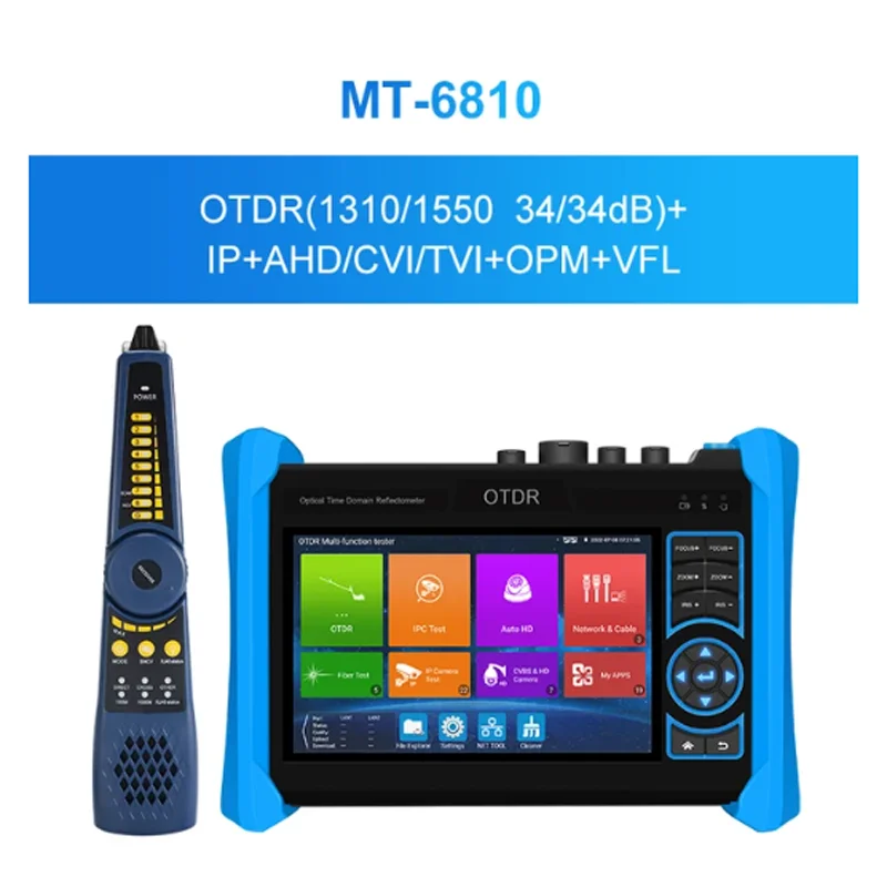 WANGLU MT-6810 5 4-дюймовый дешевый портативный OTDR и 8K H.265 CCTV IP AHD CVI TVI OPM VFL Кабельный