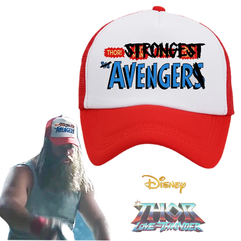 

Disney Marvels The Strongest Avengers Baseball Cap Thor Love and Thunder Trucker Hat Print Red Hats Fathers Day Gift kid boys