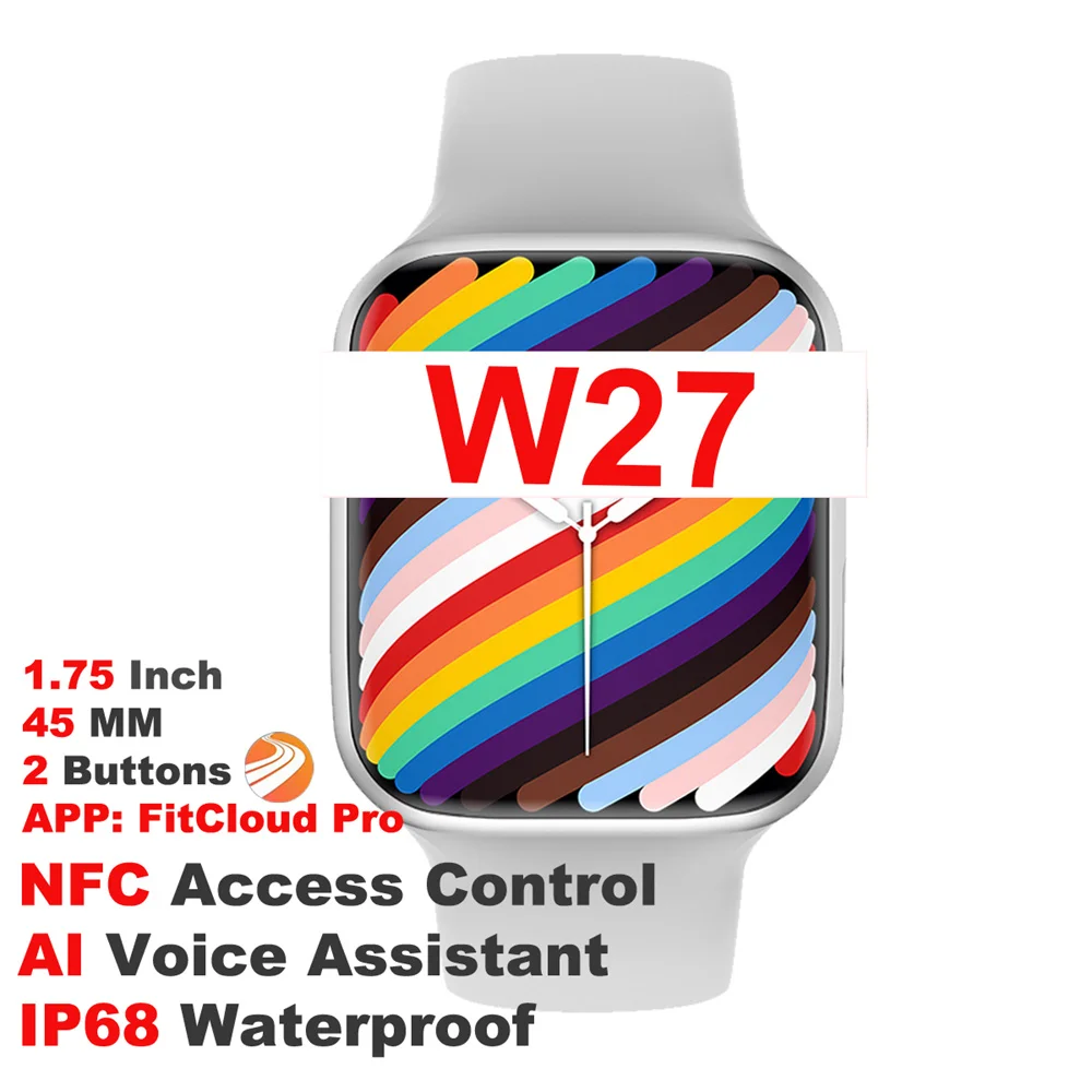 

Смарт-часы W27 NFC Siri BT Смарт-часы для мужчин и женщин Pk W37 W37 PRO 2022 новый браслет часы Смарт-часы Iwo