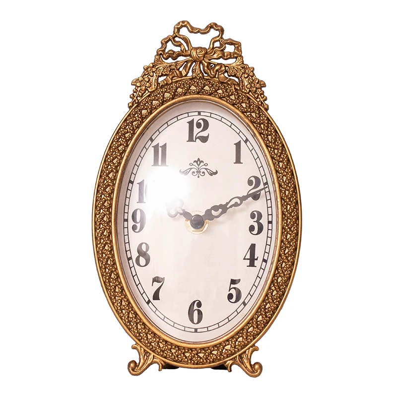 

French clock ornaments living room bedroom desktop retro Zhuo Zhong decorative clock homestay clock placement