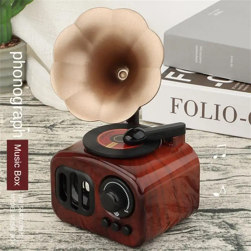 

Retro Phonograph Music Box High-quality Classical Art Arts And Crafts Long Term Storage Home Decoration Room Decor Mini New