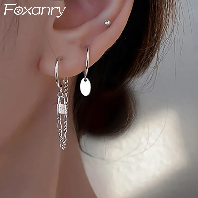 Женские серебряные серьги Foxanry с подвесками