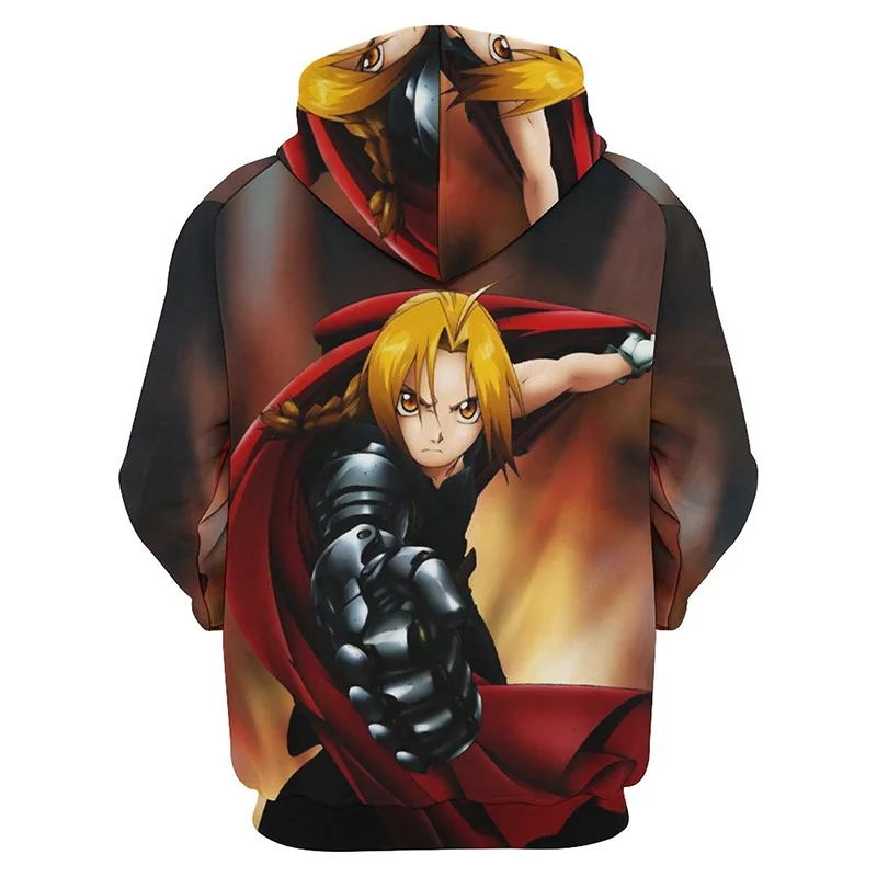 

Edward Elric Graphic Hoodie Men 3D Anime Fullmetal Alchemist Printed Hoodies Womens Clothing Harajuku Fashion Hoody y2k Pullover