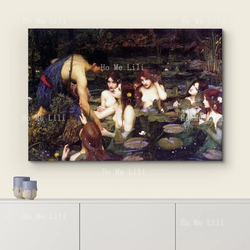 Hylas And The Nymphs 1896 Джон Уильям Вотерхаус настенное искусство знаменитая картина