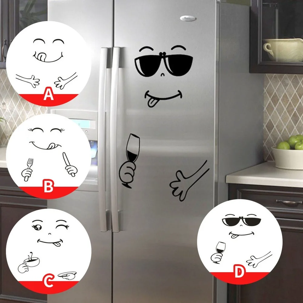 Fridge Magnet Magnet Fridge Cute Sticker Fridge Happy Delicious Face Kitchen Fridge Wall Stickers Art Cute Smiley Wall Stickers