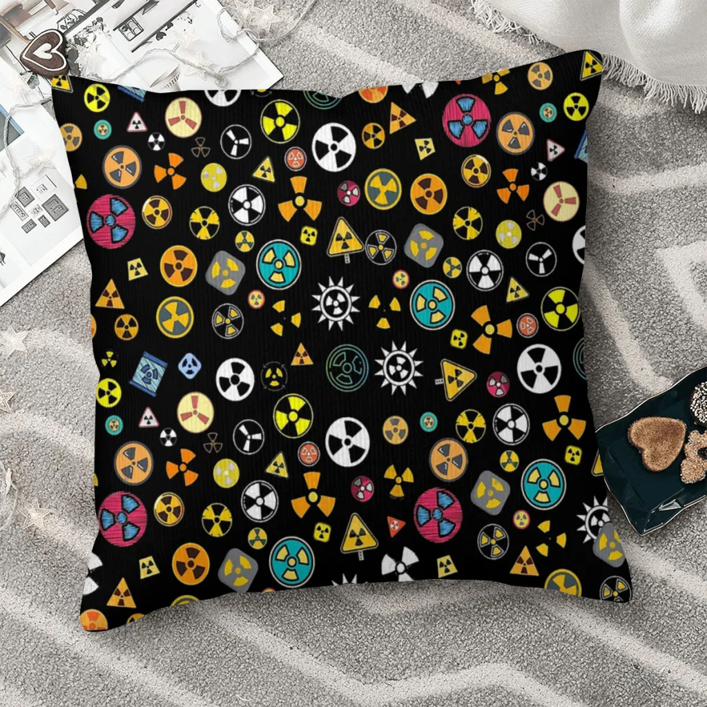 

Radiation Warning Symbols Polyester Cushion Cover Bedroom Office Decorative Kawaii Cojines Decorativos