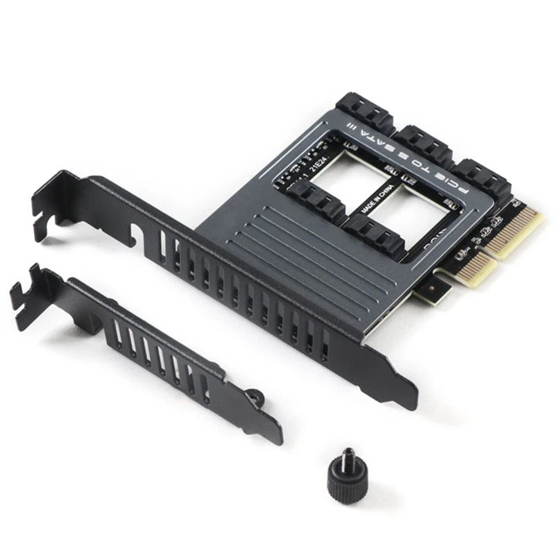 

5 Port PCIE Expansion Card PCIE to 3 Controller 6Gbps SSD Card for PC