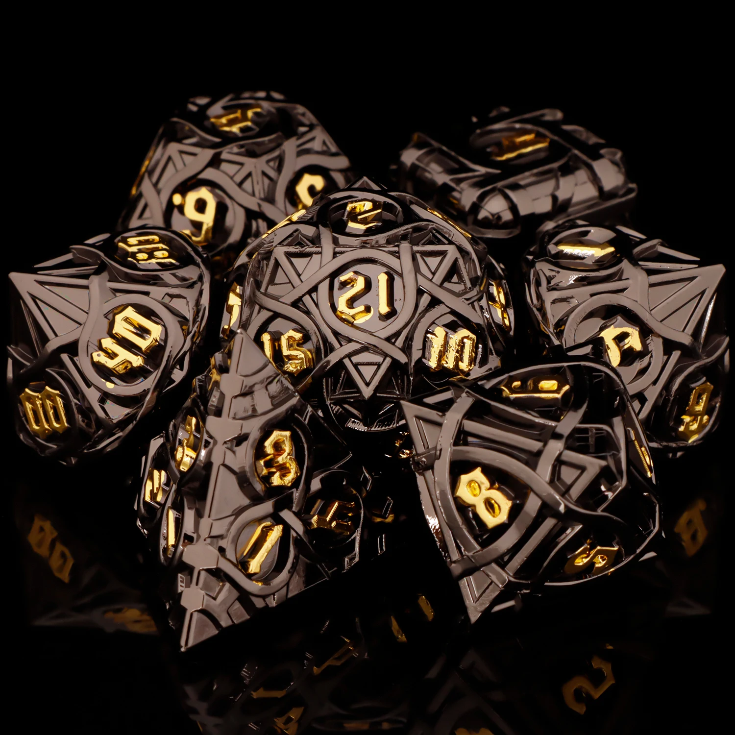 

Polyhedral D and D Dice Set For RPG Dnd Dungeon and Dragon D+D Pathfinder Role Playing D&D Tabletop Games Metal Dice