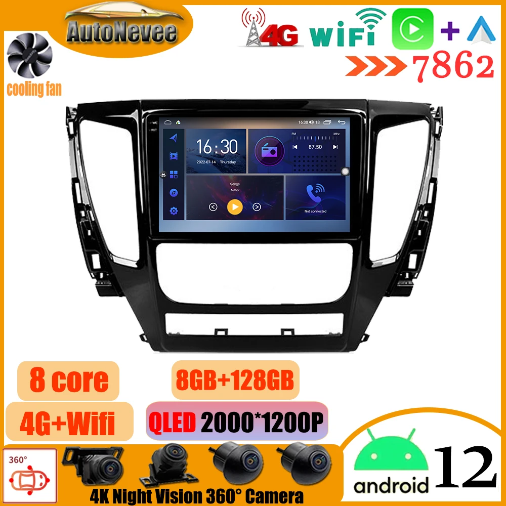 

Android 12 Carplay для Mitsubishi Pajero Sport 3 2016 2017 2018 автомобильное радио, мультимедийный видеоплеер, GPS-навигация DSP QLED WIFI