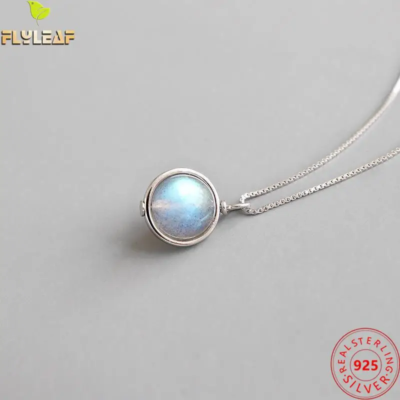 

Женское ожерелье из серебра 925 пробы с кулоном из лунного камня