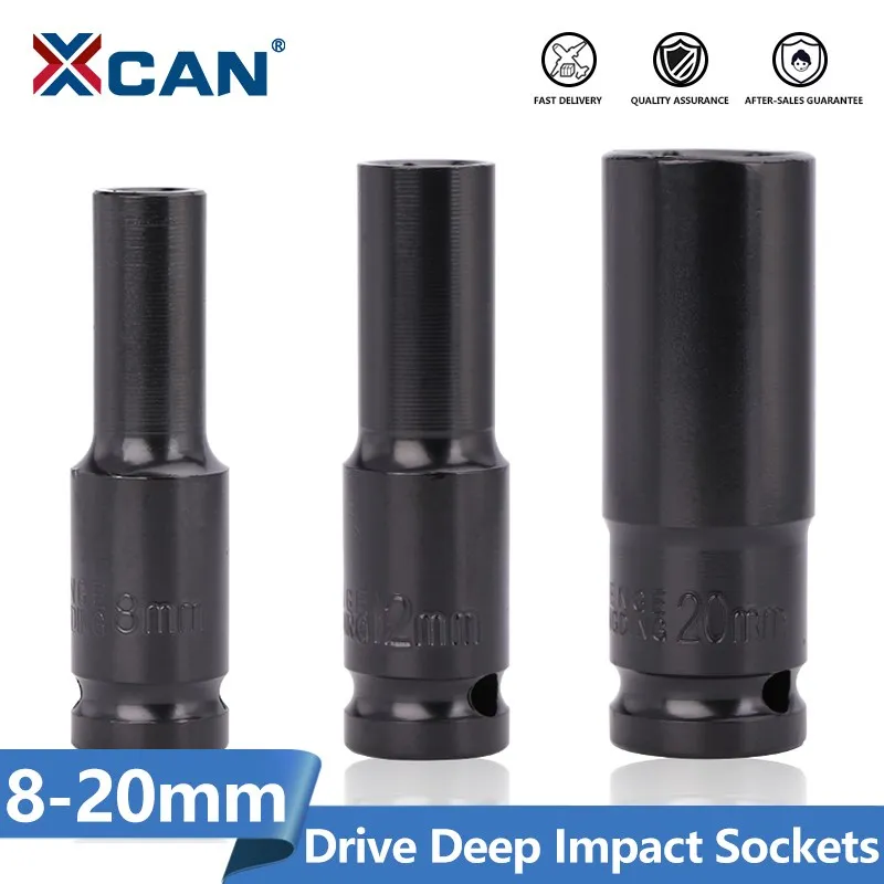 

XCAN Drive Deep Impact Sockets 8-20mm Air Pneumatic Socket Wrench Head Standard Durable Car Auto Truck Repair Tools