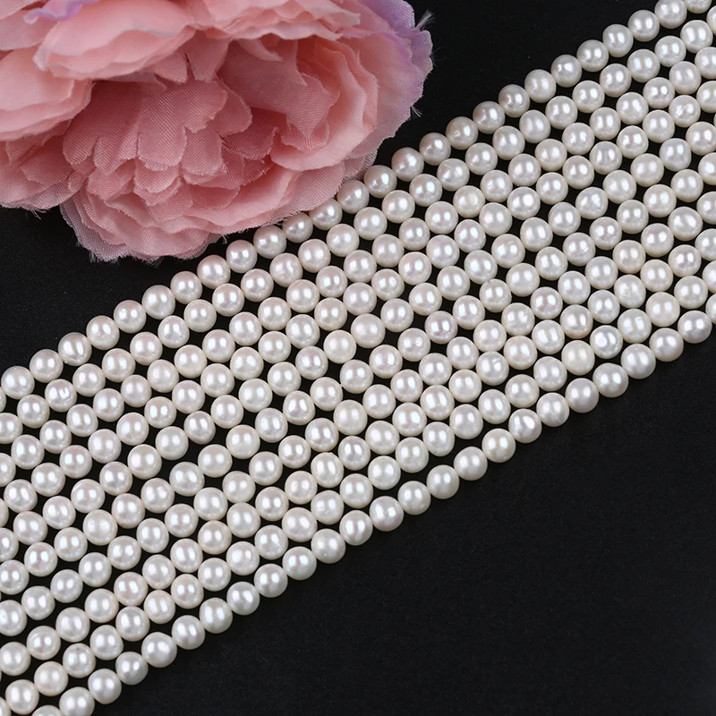 5 мм натуральные белые настоящие бусины akoya oysters пресноводные круглые жемчужные