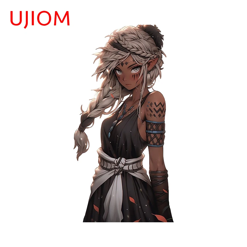 UJIOM 13 см X 6 Elvish Maiden черная кожа художественные наклейки на стену Забавная детская