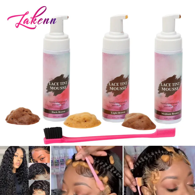 Skin Brown Color Lace Tint Mousse 200Ml Mousse Foam Tint To Match Your Skin Tone For Lace Wigs And Closure Frontal