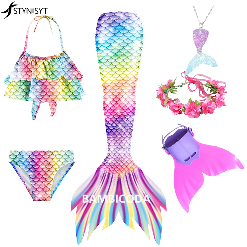 

2022 Swimsuit for Girls Mermaid Tails for Girls Swimming Anime Cosplay Costumes Bikinis Set Party Dress Children Mermaid Costume