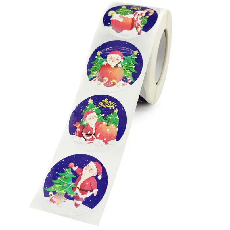 

1.5inch 500pcs/roll Merry Christmas Stickers Scrapbook Sealing Label Stickers For Party DIY Packaging Stationery Stickers New