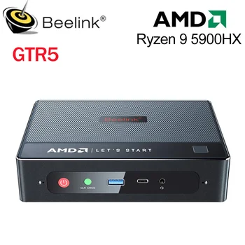 Beelink GTR5 R9 Wifi 6E AMD Ryzen 9 5900HX Windows 11 Pro Mini PC DDR4 4K Dual 2.4Gbps RJ45 HDMI DP Type-C Desktop mini Computer