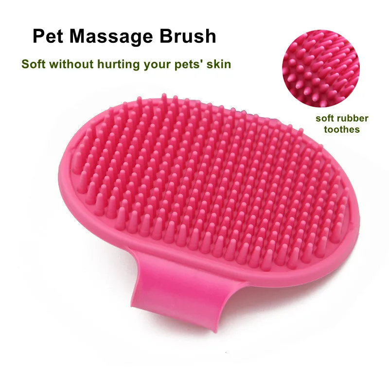 

Pet Bath Brush Comb Soft Rubber Dog Hair Fur Cleaning Dog Cat Grooming Massage Brush Pet Shower Brush Dogs Shower Dog Brush