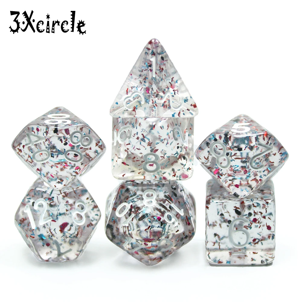 

Glittler 7pcs Polyhedral Dice Set for DND RPG Table Board Roll Playing Games D4 D6 D8 D10 D% D12 D20