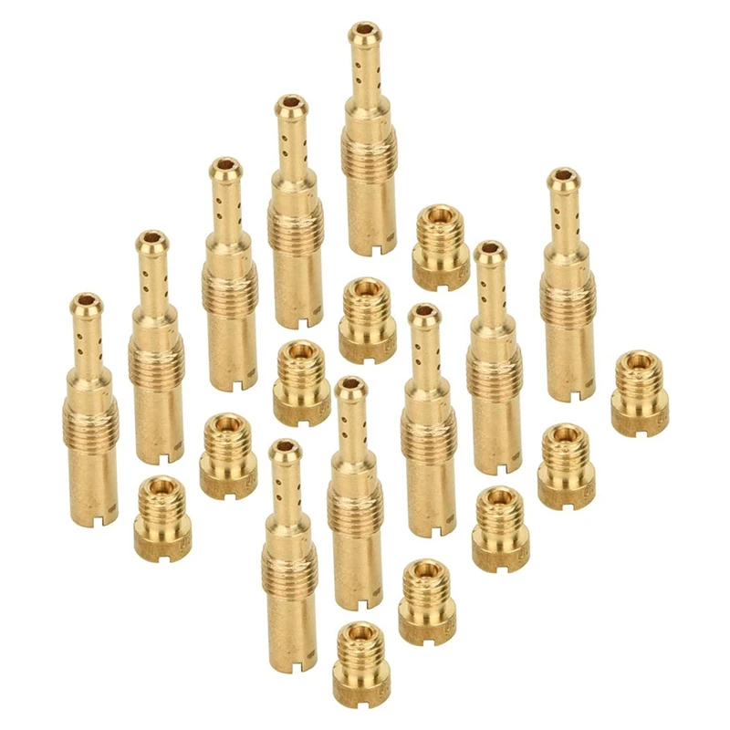 

20Pcs Jets Kit - 10Pcs Carburetor Main Jets and 10Pcs Slow Pilot Jets for PWK Keihin OKO CVK PWM