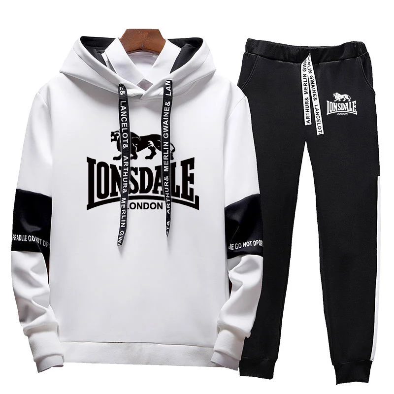 Мужские спортивные костюмы Lonsdale из хлопка толстовки с капюшоном и брюки
