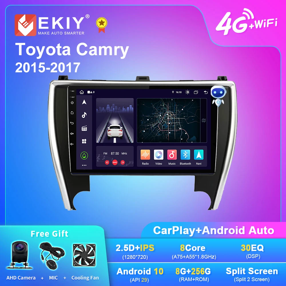 

Автомагнитола EKIY X7 на Android 10 для Toyota Camry 2015-2017 мультимедийный видеоплеер стерео GPS DSP Carplay 2DIN DVD