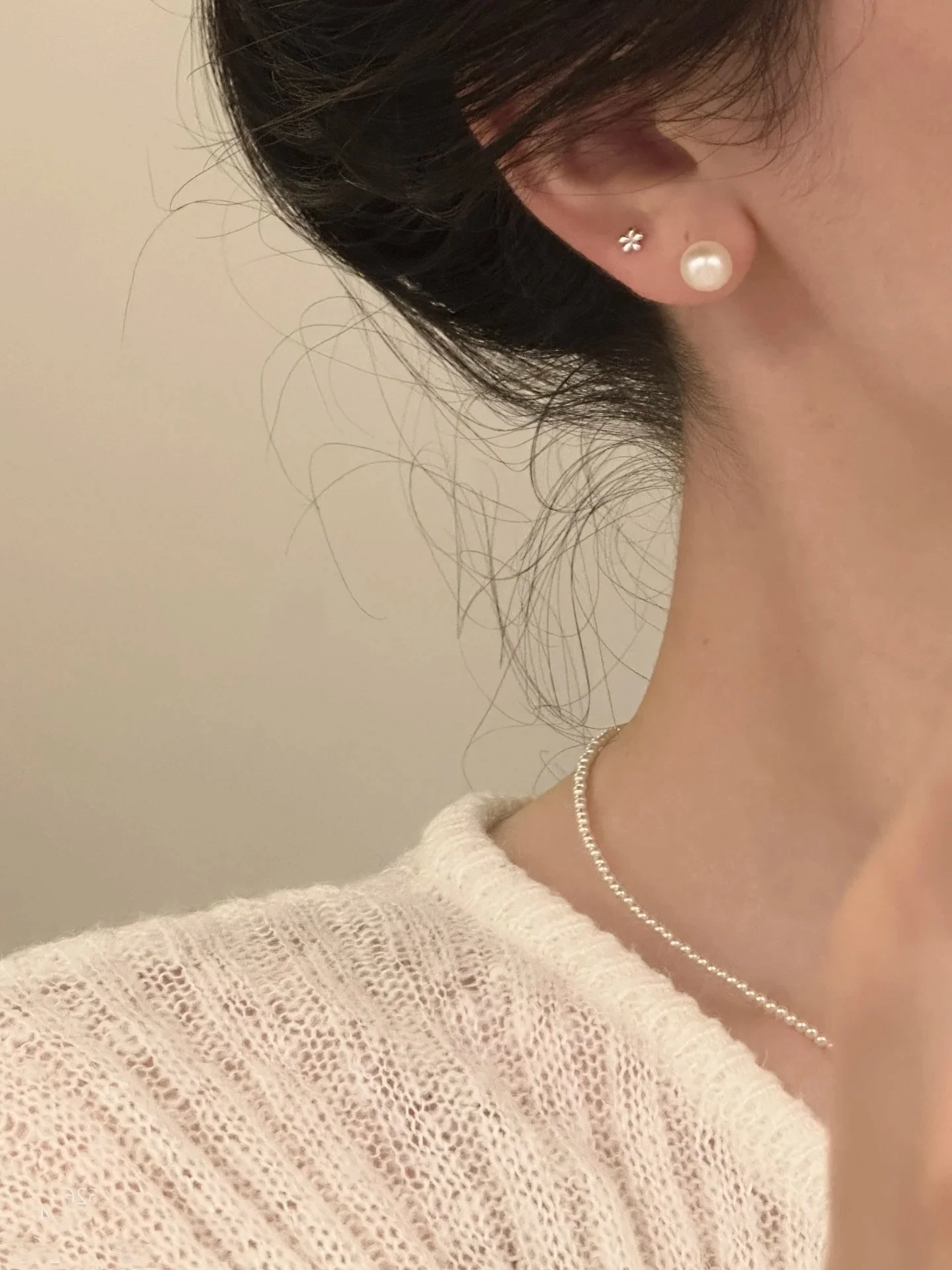 Серьги-гвоздики из стерлингового серебра 999 пробы с винтовой пряжкой и водным