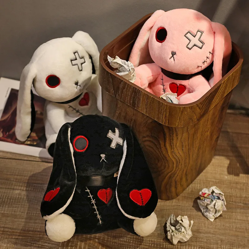 

Dark Series Rabbit Dolls Plush Rabbit Toy Stuffed Animals Bunnys Rabbit Doll Halloween Plushies for Children Toy Home Decor