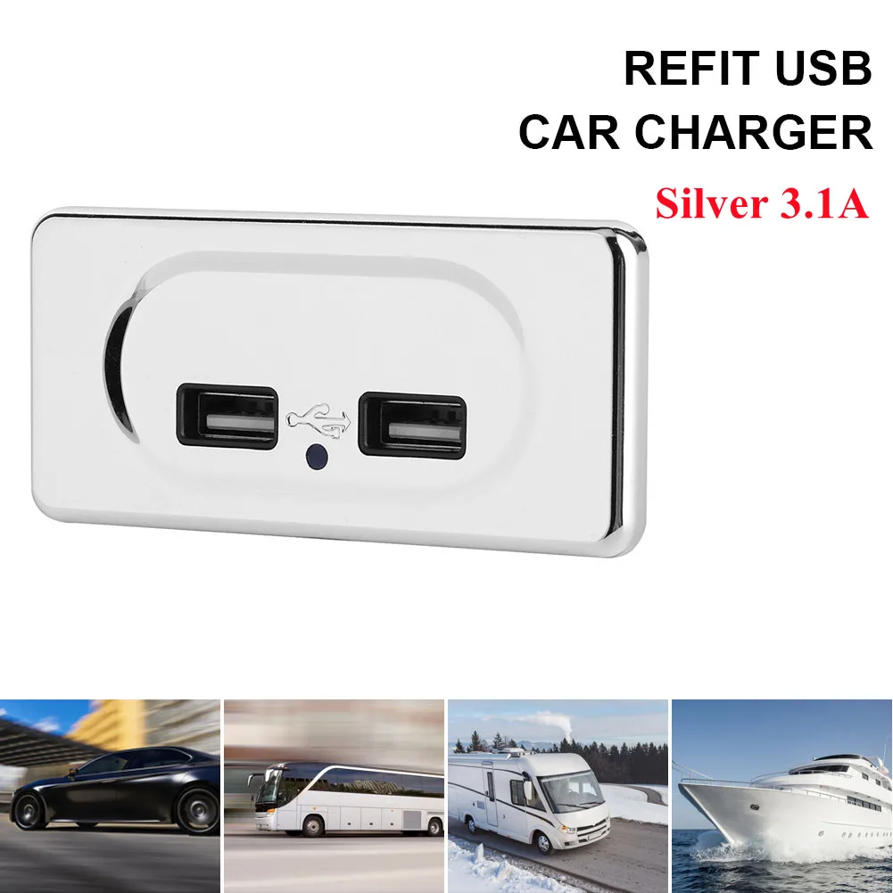 

Автомобильное зарядное устройство с USB-разъемом 3,1 А, электрическая розетка для быстрой зарядки, Синяя светодиодная индисветильник 12 В, авто...