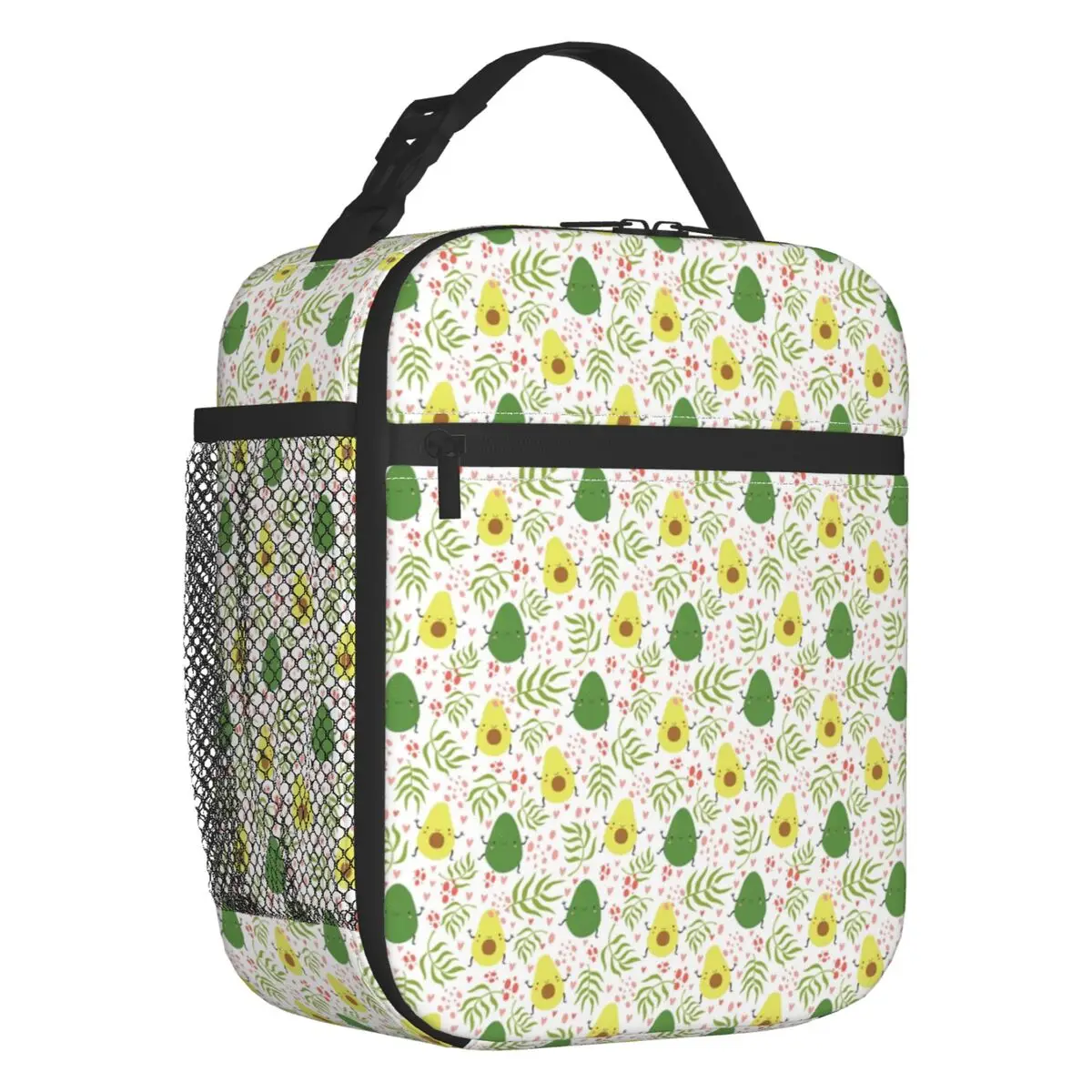 

Cute Green Avocado Pattern Insulated Lunch Bag for Women Leakproof Thermal Cooler Lunch Tote Beach Camping Travel