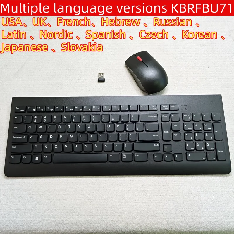 Фото Многоязычный комплект клавиатуры и мыши KBRFBU71 для Lenovo (США, Великобритания, иврит, русский, скандинавский, корейский, японский, латинский, испанский, чешский) №1
