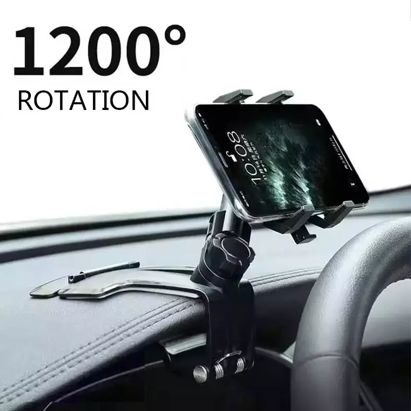 

NEW2023 1200 Degree Universal Dashboard Car Phone Clip Rear View Mirror Sunshade Baffle Car Phone Holder Mobile Phone Mount Stan