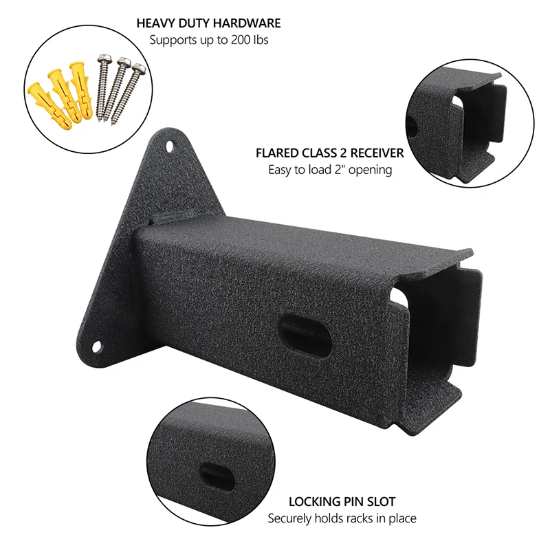 

Hitch Mount for Wall Trailer Off road Vehicle Hitch Receiver Storage Bike and Cargo Rack Hanging Garage Organizer