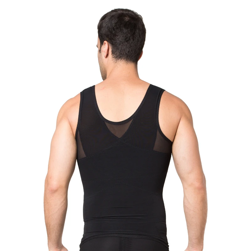 HaleyChan Men Breathable Slimming Body Shaper Compression Shirt Girdles Abdomen Slim Tank Top Tummy Shaper Men Corset Tummy Tuck