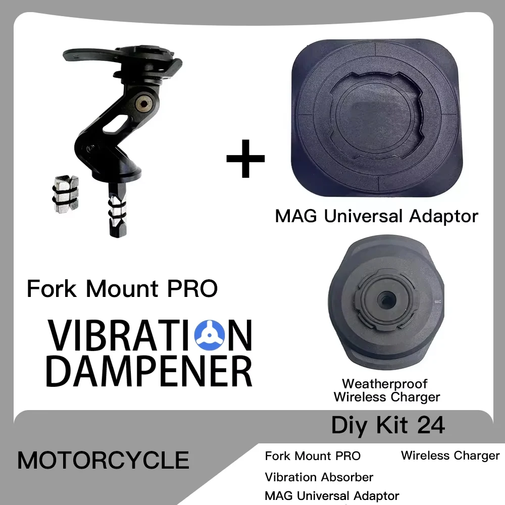 Вынос руля мотоцикла, держатель для вилки, крепление для телефона, гаситель вибрации MAG, универсальные адаптеры, беспроводное зарядное устройство, зеркало, тормоз