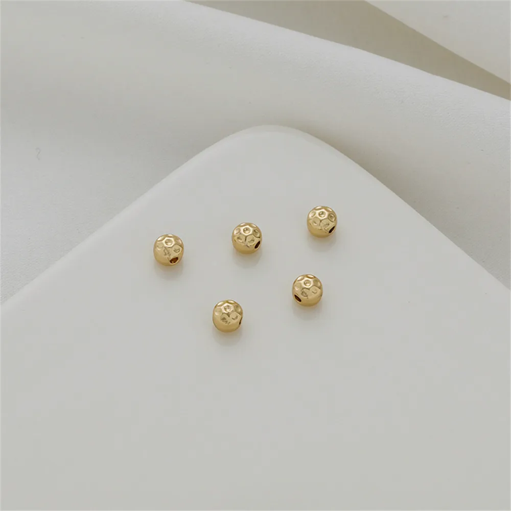 

14k gold covered bumpy beads flat beads spar beads bracelet necklace diy handmade homemade jewelry accessories