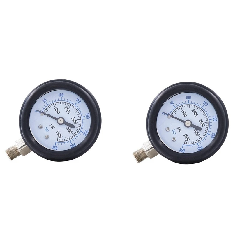 

New-2Pcs PCP Scuba Diving Air Vertical Manometer For Fill Station Double-Range 350Bar High Pressure Gauge 1/8Npt
