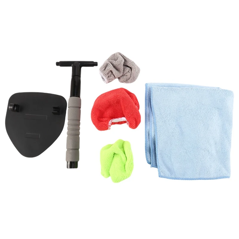 

5 in 1 Windshield Cleaning Tool Microfiber Car Interior Window Cleaner with Extendable Handle for Car & Home Glass Use