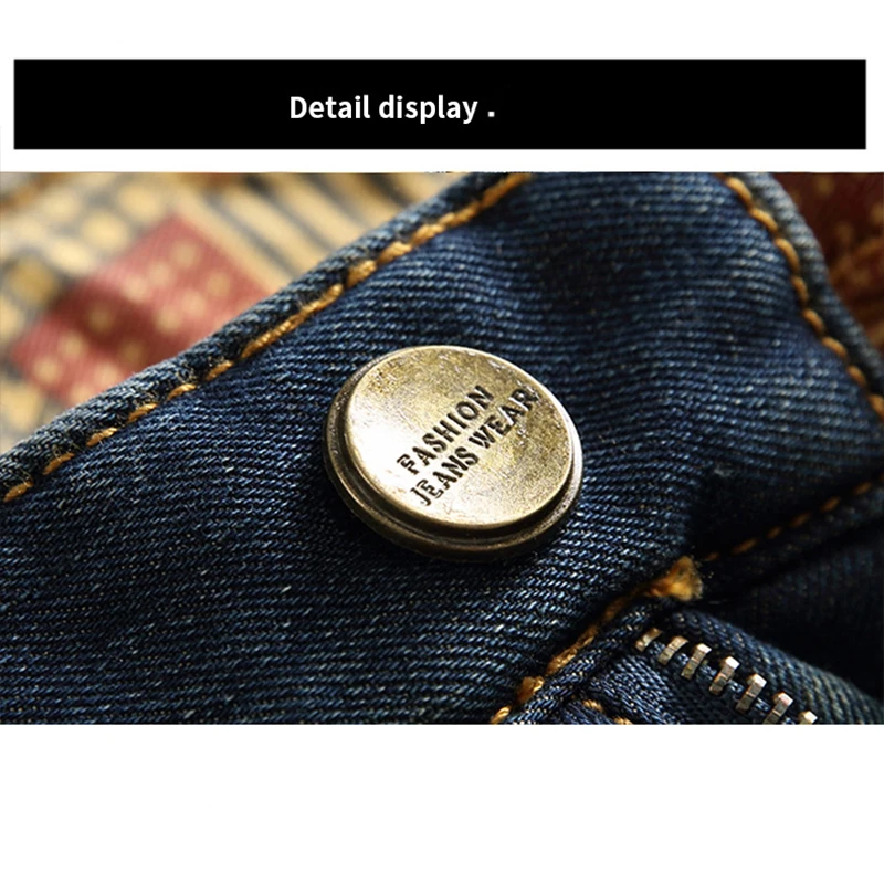 2022 New Winter Straight Jeans Men Pants High Quality Casual Hip Hop Fleece Warm Thicken Flocking Mens Ripped Denim Jeans