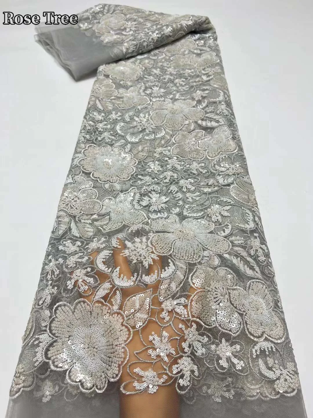 Новейшая африканская кружевная ткань с блестками 2024 Высококачественная