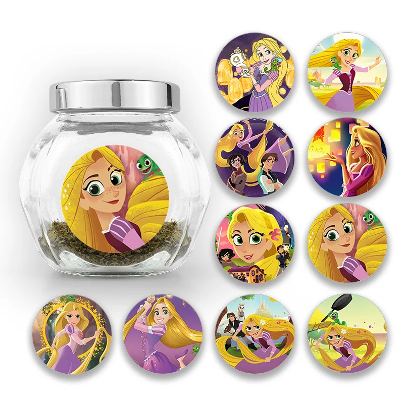 

Disney Rapunzel Cartoon Round Stickers Children Birthday Theme Party Lables for Gift Biscuit Candy Wrapping Baby Shower Supplies