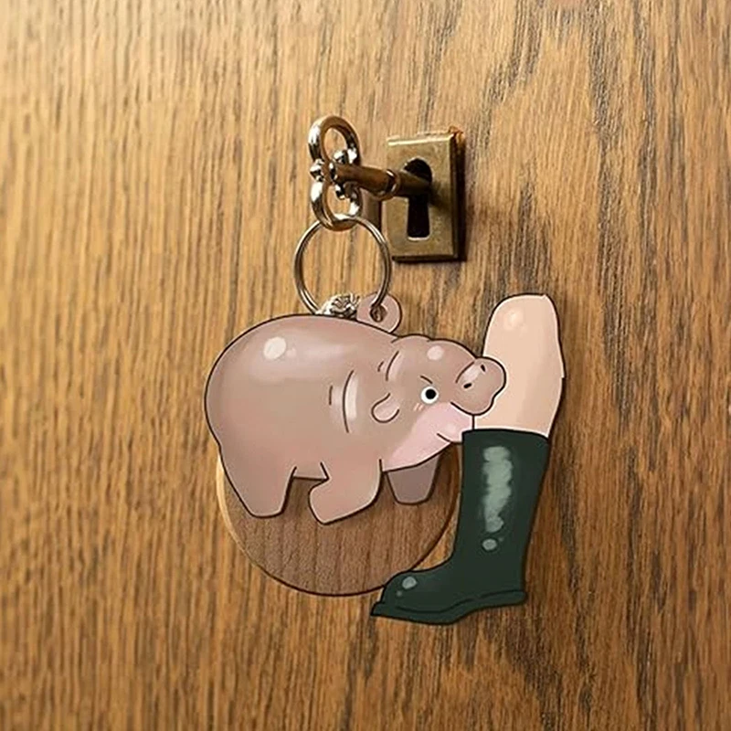 Брелок Moo Baby Hippo акриловый кулон подвески забавный маленький бегемот милый брелок