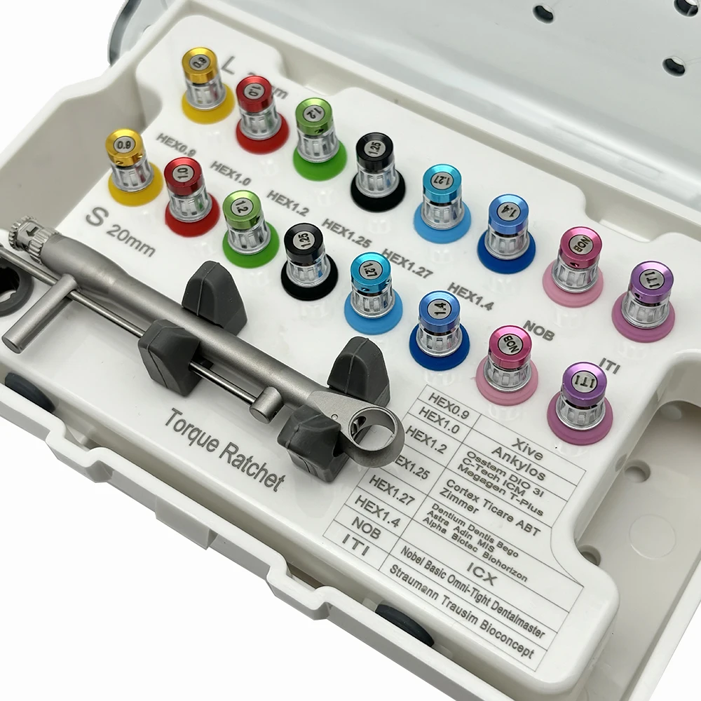 Отвертка для зубного имплантата красочный динамометрический ключ трещотка 15-60Ncm