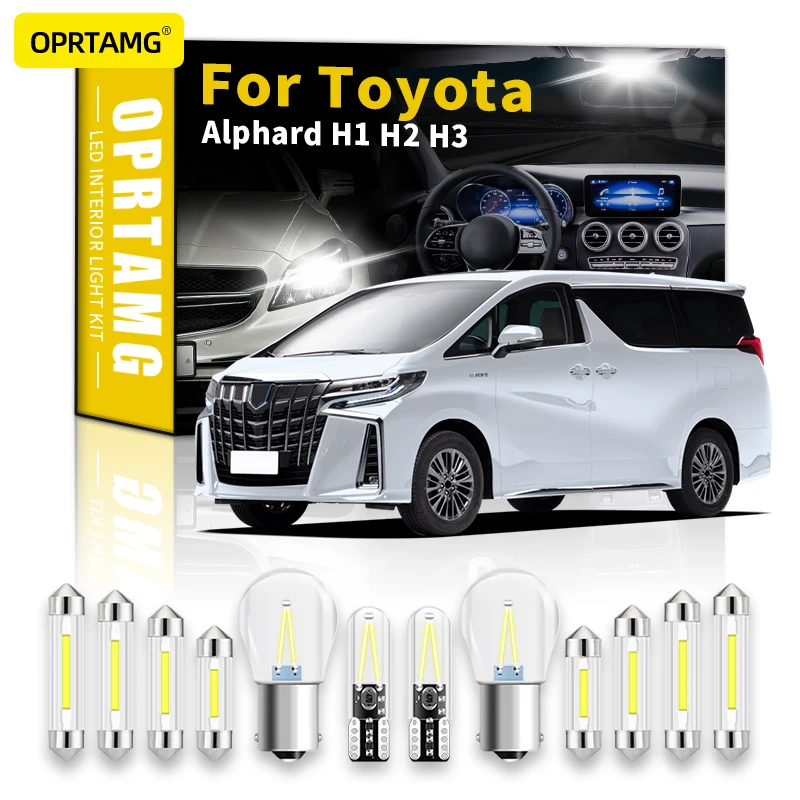 

OPRTAMG Canbus без ошибок для Toyota Alphard H1 H2 H3 2005 светодиодный для салона автомобиля Купол багажника номерной знак свет автомобисветильник