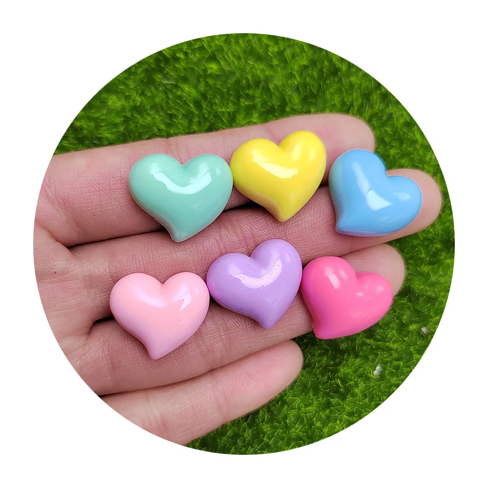 

Shiny Color Resin Flat Back Hearts Cabochon Embellishments For Wedding Party Deco DIY Scrapbook Cardmaking Crafts 17*20mm